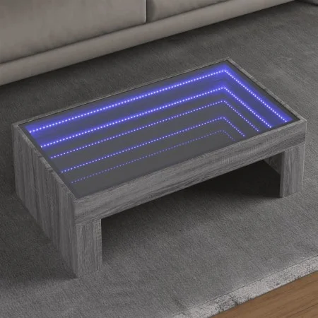 Mesa de centro con Infinity LED gris Sonoma 90x50x30 cm von , Couchtisch - Ref: Foro24-847621, Preis: 107,16 €, Rabatt: %