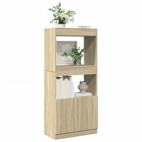 Aparador de madera de ingeniería roble Sonoma 63x33x140 cm von , Bücherregale und Regale - Ref: Foro24-855108, Preis: 69,51 €...