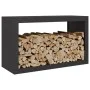 Schwarzer Stahlholzständer 100x40x60 cm von , Brennholztaschen und -halter - Ref: Foro24-850982, Preis: 112,13 €, Rabatt: %