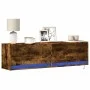 Wand-TV-Möbel mit LED-Lichtern in geräucherter Eiche 140x31x38 cm von , TV-Möbel - Ref: Foro24-852373, Preis: 95,48 €, Rabatt: %