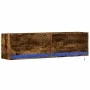 Wand-TV-Möbel mit LED-Lichtern in geräucherter Eiche 140x31x38 cm von , TV-Möbel - Ref: Foro24-852373, Preis: 95,48 €, Rabatt: %