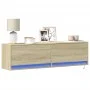Mueble de TV de pared con luces LED roble Sonoma 140x31x38 cm by , TV Furniture - Ref: Foro24-852371, Price: 94,21 €, Discoun...
