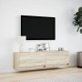 Wand-TV-Möbel mit LED-Lichtern in Sonoma-Eiche 140x31x38 cm. von , TV-Möbel - Ref: Foro24-852371, Preis: 95,48 €, Rabatt: %