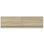 Mueble de TV de pared con luces LED roble Sonoma 140x31x38 cm de , Muebles TV - Ref: Foro24-852371, Precio: 98,28 €, Descuent...