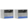 Mesitas de noche de pared con luces LED 2 uds gris hormigón by , Nightstands - Ref: Foro24-852068, Price: 57,91 €, Discount: %