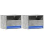 Wand-Nachttische mit LED-Lichtern, 2 Stück, Betongrau. von , Nachttische - Ref: Foro24-852068, Preis: 58,48 €, Rabatt: %