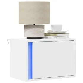 Wand-Nachttisch mit weißen LED-Lichtern von , Nachttische - Ref: Foro24-852089, Preis: 37,63 €, Rabatt: %