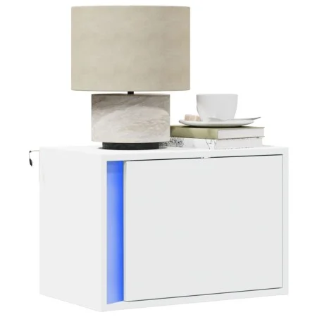 Mesita de noche de pared con luces LED blanco by , Nightstands - Ref: Foro24-852089, Price: 36,51 €, Discount: %