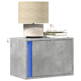 Mesitas de noche de pared con luces LED 2 uds gris hormigón by , Nightstands - Ref: Foro24-852096, Price: 60,58 €, Discount: %