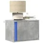 Mesitas de noche de pared con luces LED 2 uds gris hormigón de , Mesitas de noche - Ref: Foro24-852096, Precio: 59,85 €, Desc...