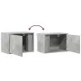Mesitas de noche de pared con luces LED 2 uds gris hormigón de , Mesitas de noche - Ref: Foro24-852096, Precio: 59,85 €, Desc...