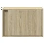 Wand-Nachttische mit LED-Lichtern, 2 Stück, Sonoma-Eiche. von , Nachttische - Ref: Foro24-852094, Preis: 60,67 €, Rabatt: %