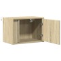 Mesitas de noche de pared con luces LED 2 unidades roble Sonoma de , Mesitas de noche - Ref: Foro24-852094, Precio: 61,43 €, ...