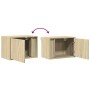 Mesitas de noche de pared con luces LED 2 unidades roble Sonoma de , Mesitas de noche - Ref: Foro24-852094, Precio: 61,43 €, ...