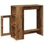 Mesa alta con estantes madera envejecida 101x40x103,5 cm de , Mesas de cocina y de comedor - Ref: Foro24-854371, Precio: 87,4...