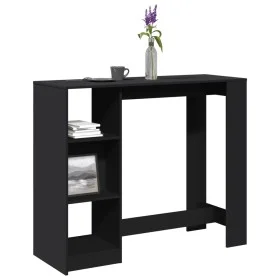 Mesa bar con estante madera ingeniería negra 124x46x103,5 cm by , Kitchen and dining tables - Ref: Foro24-854392, Price: 92,4...