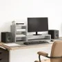 Soporte monitor con organizador escritorio madera gris Sonoma by , Computer bases and risers - Ref: Foro24-854738, Price: 24,...