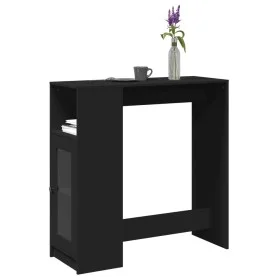 Mesa alta con estantes madera ingeniería negra 101x40x103,5 cm by , Kitchen and dining tables - Ref: Foro24-854365, Price: 92...