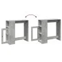 Mesa alta bar con estantes madera gris hormigón 101x40x103,5 cm by , Kitchen and dining tables - Ref: Foro24-854367, Price: 7...
