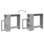 Mesa alta bar con estantes madera gris hormigón 101x40x103,5 cm by , Kitchen and dining tables - Ref: Foro24-854367, Price: 7...