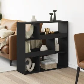 Raumteiler aus schwarzem Ingenieurholz 100x33x94,5 cm von , Bücherregale und Regale - Ref: Foro24-3309475, Preis: 72,85 €, Ra...