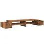 Soporte de pantalla con almacenaje color envejecido 100x27x15cm by , Computer bases and risers - Ref: Foro24-854695, Price: 3...