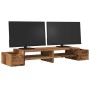 Soporte de pantalla con almacenaje color envejecido 100x27x15cm by , Computer bases and risers - Ref: Foro24-854695, Price: 3...
