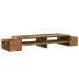 Soporte de pantalla con almacenaje color envejecido 100x27x15cm by , Computer bases and risers - Ref: Foro24-854695, Price: 3...