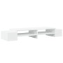 Soporte de pantalla con almacenaje madera blanco 100x27x15cm by , Computer bases and risers - Ref: Foro24-854688, Price: 34,4...
