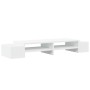 Soporte de pantalla con almacenaje madera blanco 100x27x15cm by , Computer bases and risers - Ref: Foro24-854688, Price: 34,4...