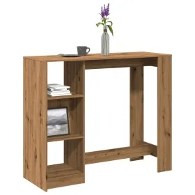 Mesa bar con estante madera roble artisian 124x46x103,5 cm by , Kitchen and dining tables - Ref: Foro24-854399, Price: 96,21 ...