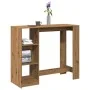 Mesa bar con estante madera roble artisian 124x46x103,5 cm by , Kitchen and dining tables - Ref: Foro24-854399, Price: 96,17 ...