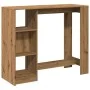 Mesa bar con estante madera roble artisian 124x46x103,5 cm by , Kitchen and dining tables - Ref: Foro24-854399, Price: 96,17 ...