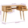 Schreibtisch mit massiven Mangoholzschubladen 110x47x76 cm von , Schreibtische - Ref: Foro24-351593, Preis: 341,39 €, Rabatt: %