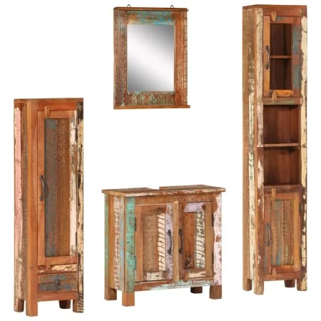 Vier-teiliges Badezimmermöbelset aus recyceltem Massivholz. von , Badezimmermöbel - Ref: Foro24-352785, Preis: 807,54 €, Raba...