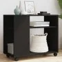 Mesa auxiliar con ruedas madera de ingeniería negra 70x35x60 cm de , Mesas auxiliares - Ref: Foro24-853147, Precio: 48,10 €, ...