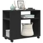 Mesa auxiliar con ruedas madera de ingeniería negra 70x35x60 cm de , Mesas auxiliares - Ref: Foro24-853147, Precio: 48,10 €, ...
