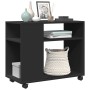 Mesa auxiliar con ruedas madera de ingeniería negra 70x35x60 cm by , Side tables - Ref: Foro24-853147, Price: 48,85 €, Discou...