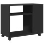 Mesa auxiliar con ruedas madera de ingeniería negra 70x35x60 cm by , Side tables - Ref: Foro24-853147, Price: 48,85 €, Discou...