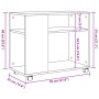 Mesa auxiliar con ruedas madera de ingeniería negra 70x35x60 cm by , Side tables - Ref: Foro24-853147, Price: 48,85 €, Discou...