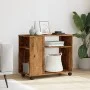 Mesa auxiliar rodante madera ingeniería envejecido 70x35x60 cm de , Mesas auxiliares - Ref: Foro24-853153, Precio: 50,20 €, D...