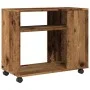 Mesa auxiliar rodante madera ingeniería envejecido 70x35x60 cm de , Mesas auxiliares - Ref: Foro24-853153, Precio: 50,20 €, D...
