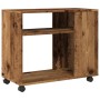 Rollender Beistelltisch aus gealtertem Ingenieurholz 70x35x60 cm von , Seitentische - Ref: Foro24-853153, Preis: 51,04 €, Rab...