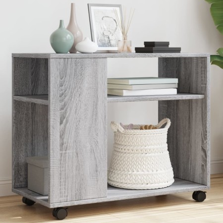 Mesa auxiliar con ruedas madera gris Sonoma 70x35x60 cm by , Side tables - Ref: Foro24-853151, Price: 51,32 €, Discount: %