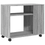 Mesa auxiliar con ruedas madera gris Sonoma 70x35x60 cm by , Side tables - Ref: Foro24-853151, Price: 50,59 €, Discount: %