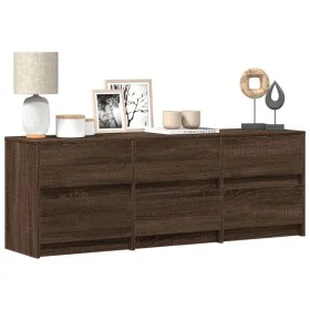 LED-TV-Möbel aus braunem Eichenfurnierholz 140x34x50 cm von , TV-Möbel - Ref: Foro24-3307925, Preis: 121,62 €, Rabatt: %