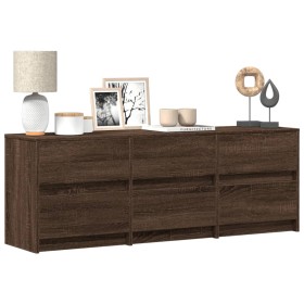 Mueble de TV LED madera ingeniería marrón roble 140x34x50 cm de , Muebles TV - Ref: Foro24-3307925, Precio: 126,76 €, Descuen...