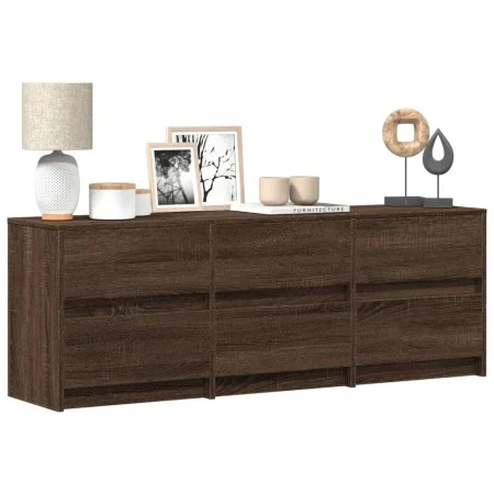 Mueble de TV LED madera ingeniería marrón roble 140x34x50 cm by , TV Furniture - Ref: Foro24-3307925, Price: 121,62 €, Discou...