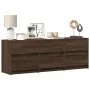 Mueble de TV LED madera ingeniería marrón roble 140x34x50 cm by , TV Furniture - Ref: Foro24-3307925, Price: 121,62 €, Discou...