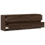 Mueble de TV LED madera ingeniería marrón roble 140x34x50 cm by , TV Furniture - Ref: Foro24-3307925, Price: 121,62 €, Discou...
